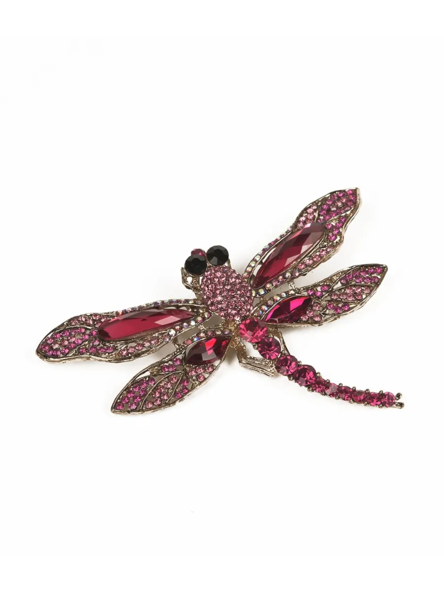 Addicted2 Καρφίτσα 'Mabel farfalla spilla con cristalli fuxia'