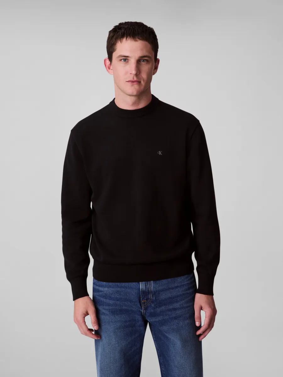 Calvin Klein Jeans Πουλόβερ 'Monogram Embroidery Relaxed'