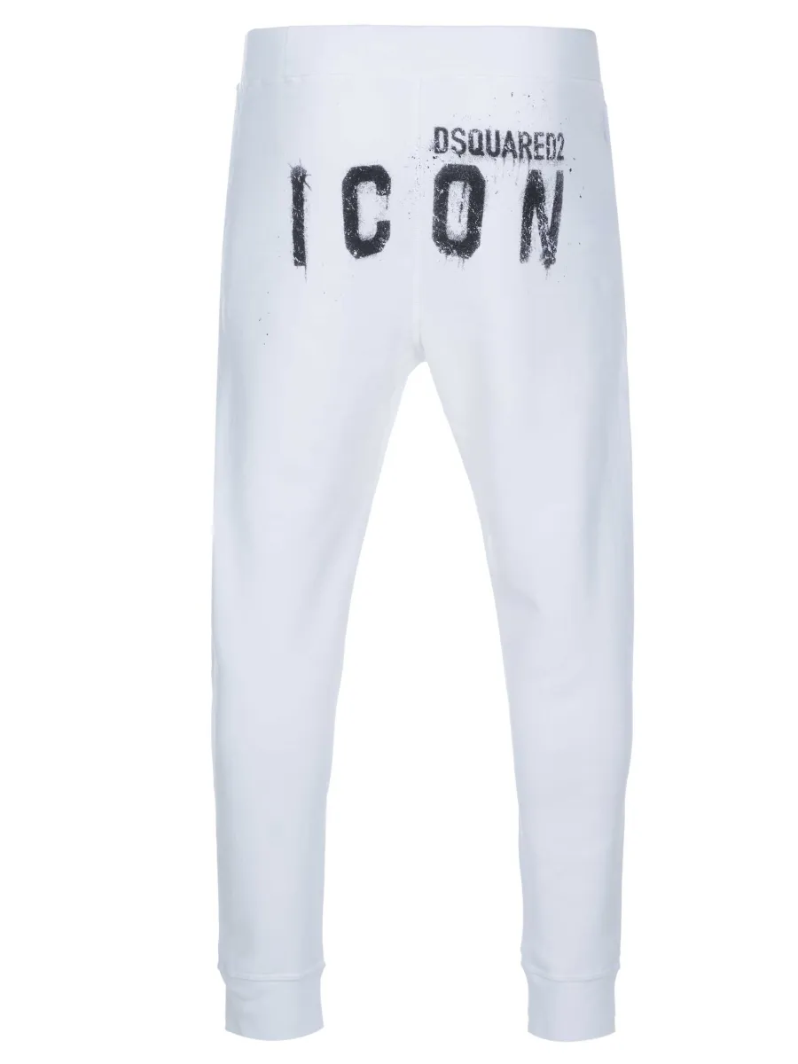 DS2 Παντελόνι φόρμας 'Dsquared2 Icon Spray Ski Jog Hose weiß'