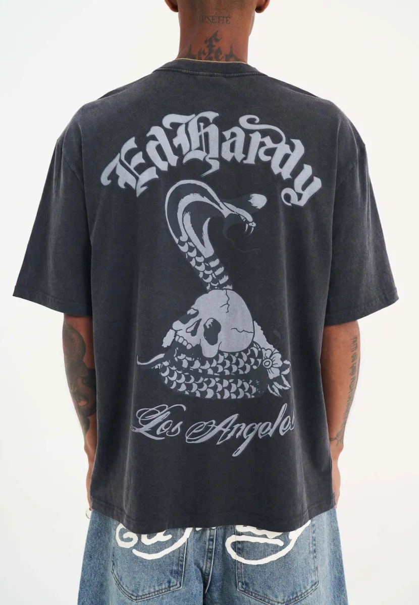 Ed Hardy Μπλουζάκι 'Schlange und Schädel'