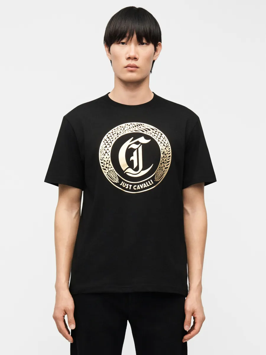 Just Cavalli Μπλουζάκι 'ROUND SNAKE'