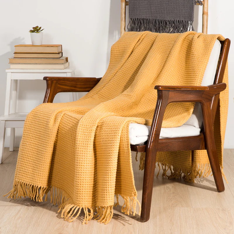 Harvest Gold Pique Throw Bed-Armchair 140x180cm.