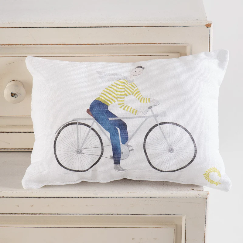 Decorative Cyclist Cradle Cushion 12x17cm.