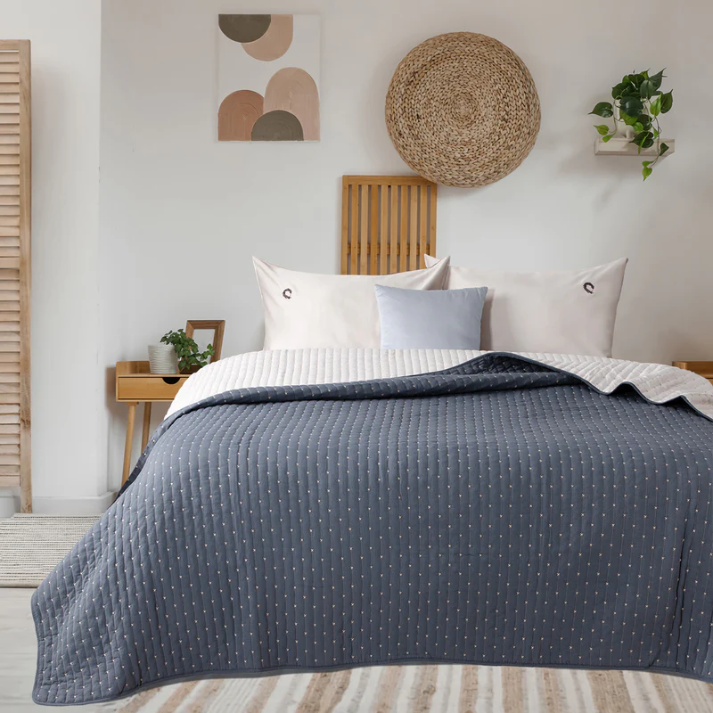 Bamboo Faded Denim Super Double Blanket 220x240cm.
