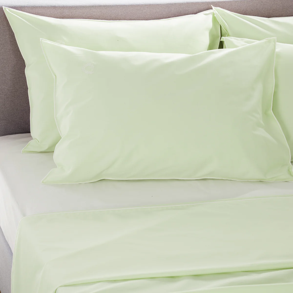 Ζεύγος Μαξιλαροθήκες Κλειώ με Φεστόνι 50x75 Frosted Mint