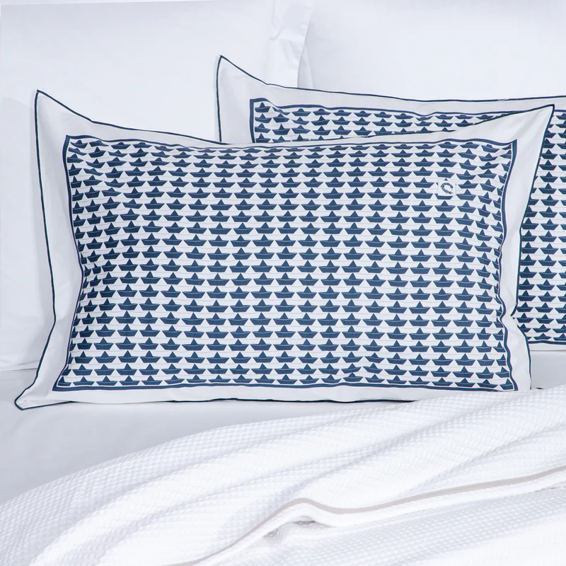 ΖΕΥΓΟΣ ΜΑΞΙΛΑΡΟΘΗΚΕΣ ΚΑΡΑΒΑΚΙΑ 50X75 WHITE-BLUE