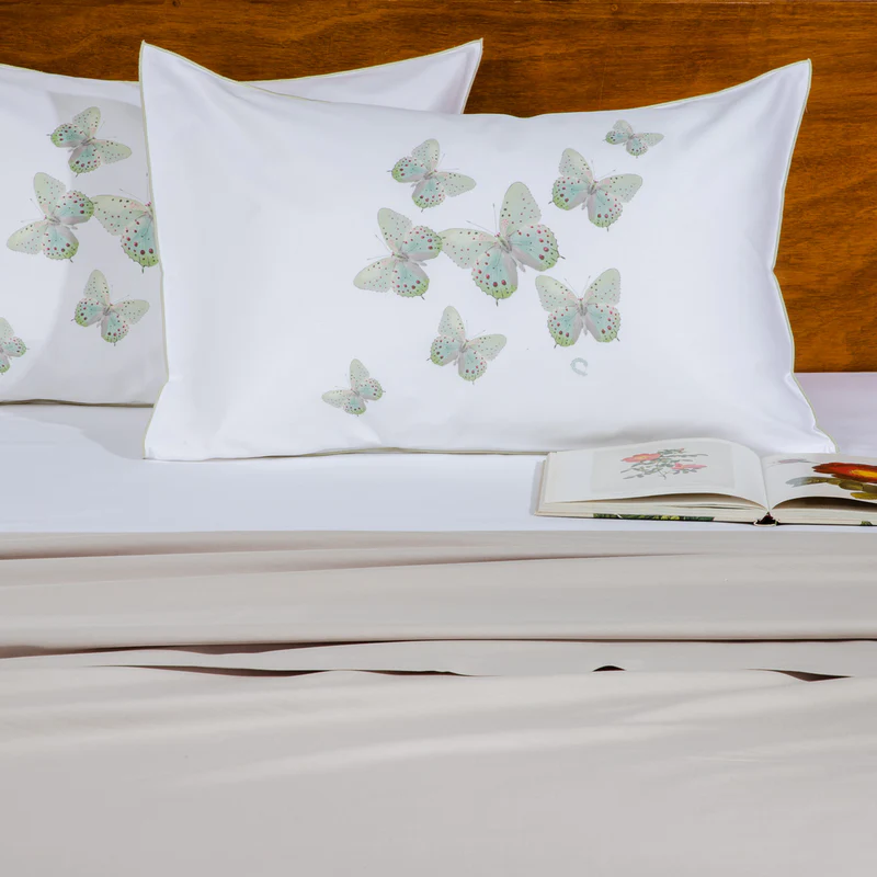 Ζεύγος Μαξιλαροθήκες Αναδίπλωσης Aello 50x75 Butterflies Mint