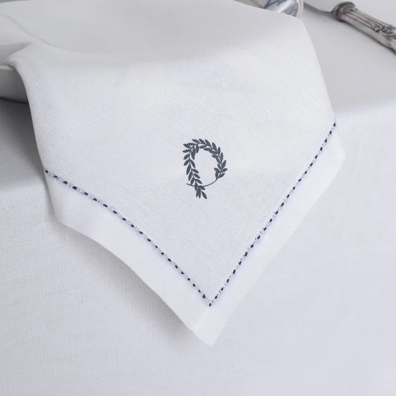 AERO Hand Stitch White Printed Napkin 45x45cm.
