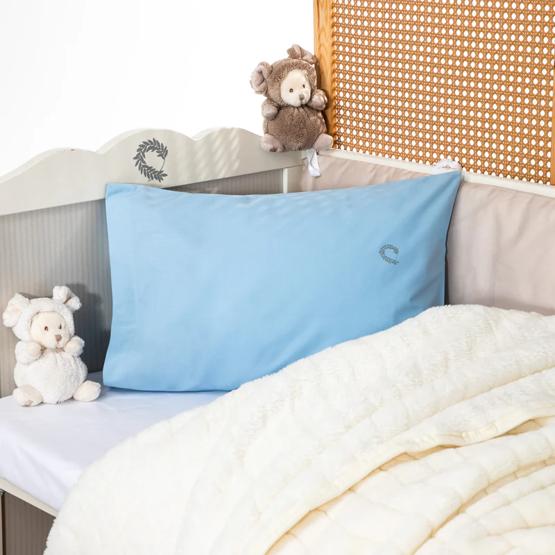Μαξιλαροθήκη Bebe Αναδίπλωσης 35x50 εκ. Percale 200TC Ciel