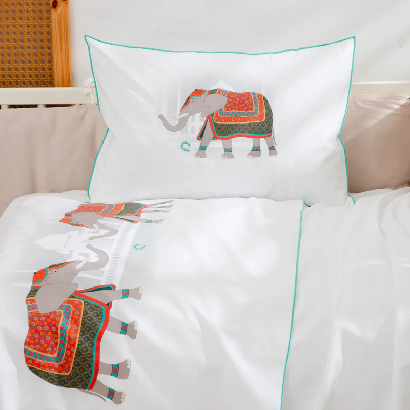 ΜΑΞΙΛΑΡΟΘΉΚΗ BEBE ΣΤΟΛΙΣΜΈΝΟΣ ΕΛΈΦΑΝΤΑΣ ΑΝΑΔΊΠΛΩΣΗ 35X50 WHITE GREEN