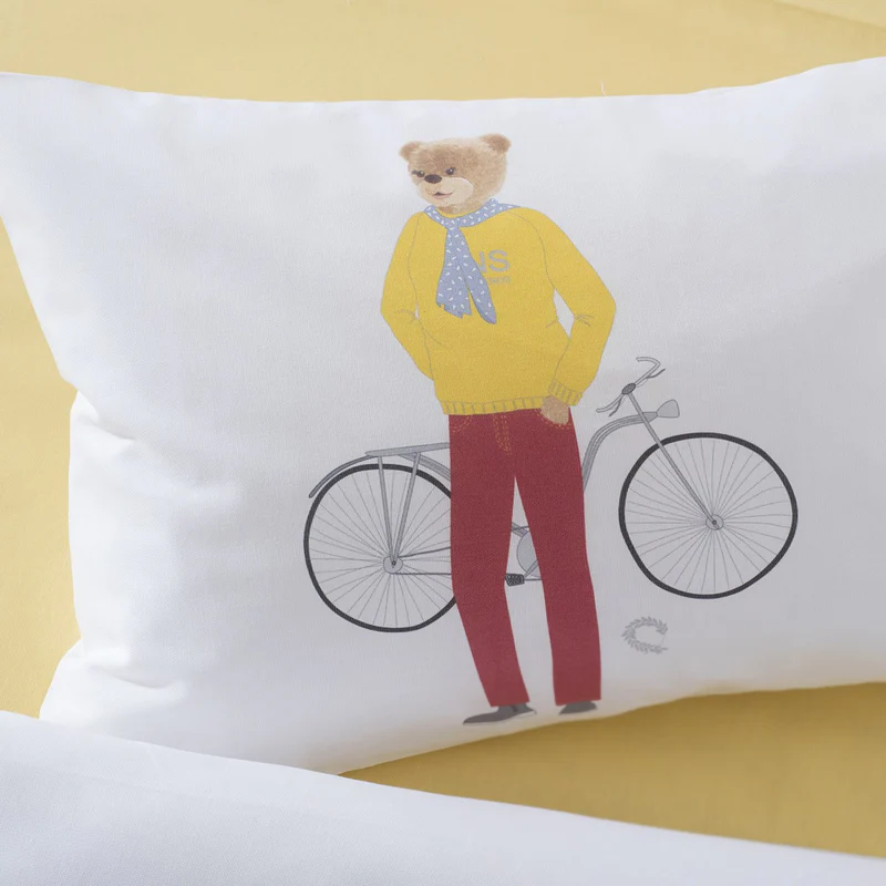 Pair of Pillowcases Bebe AERO Miss Teddy Yellow 35x50cm.