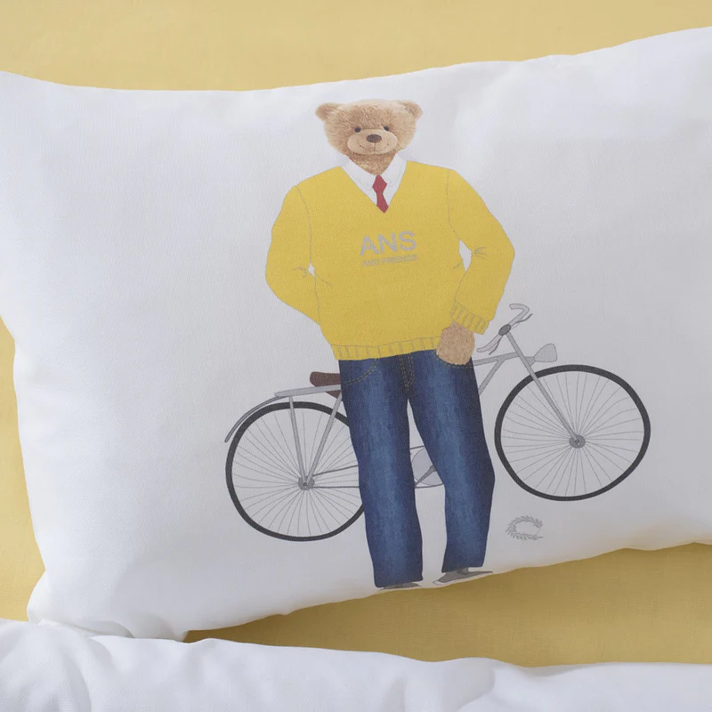 Pair of Pillowcases Bebe AERO Mister Teddy Yellow 35x50cm.