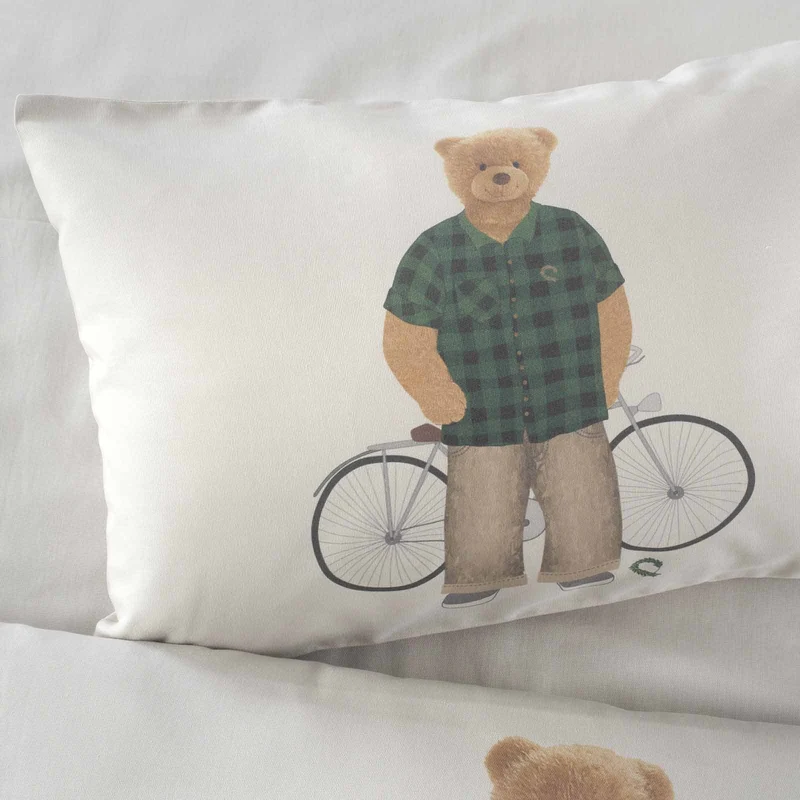 Pair of Pillowcases Bebe AERO Mr Teddy Sand 35x50cm.