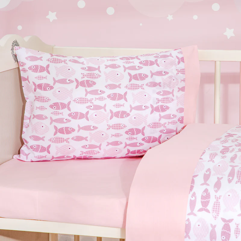 Sheets Bebe Filta Mini Fish Pink Set of 3 pcs 120x170cm.