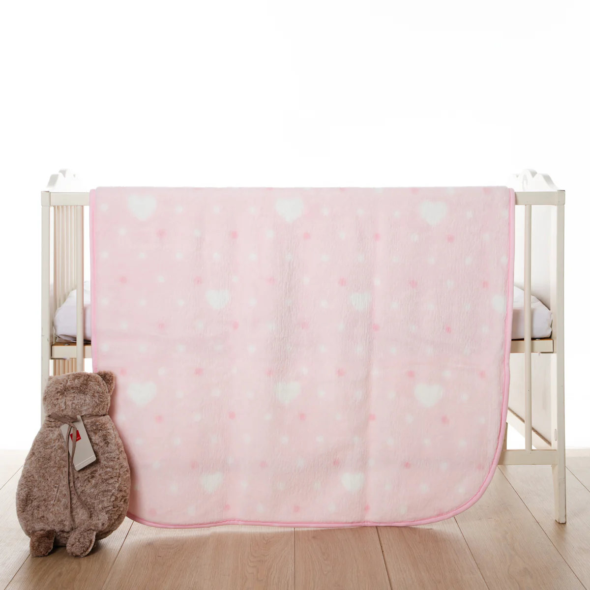 Κουβέρτα Bebe Soft Vison 100x120cm Bear Light Pink