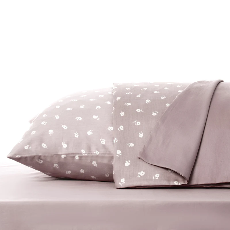 Σετ Παπλωματοθήκη Αθήνα Άνθος Μονή Beige 160x220