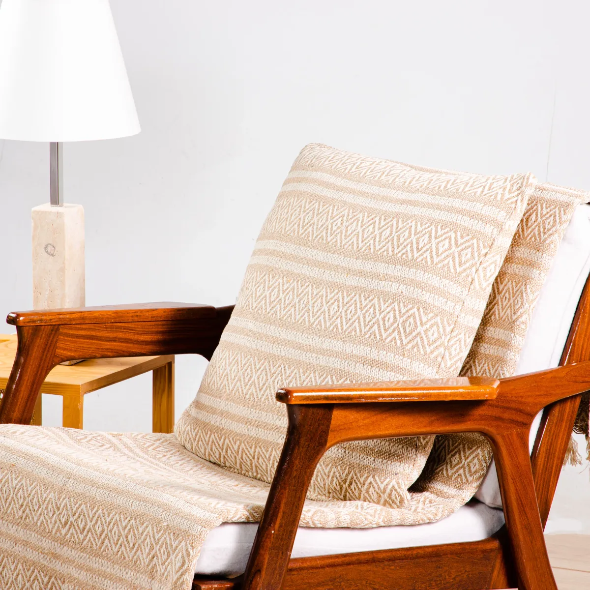 Μαξιλάρι Boho Natural Small Rhombus Beige 50x50εκ.