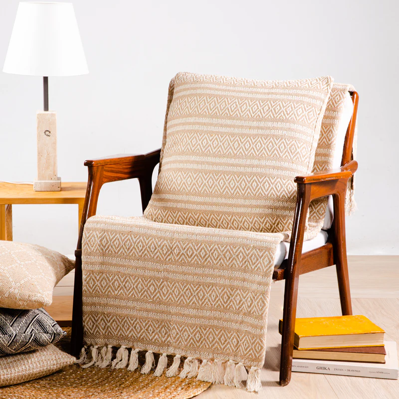 BOHO ARMCHAIR THROW SMALL RHOMBUS 125X150CM.