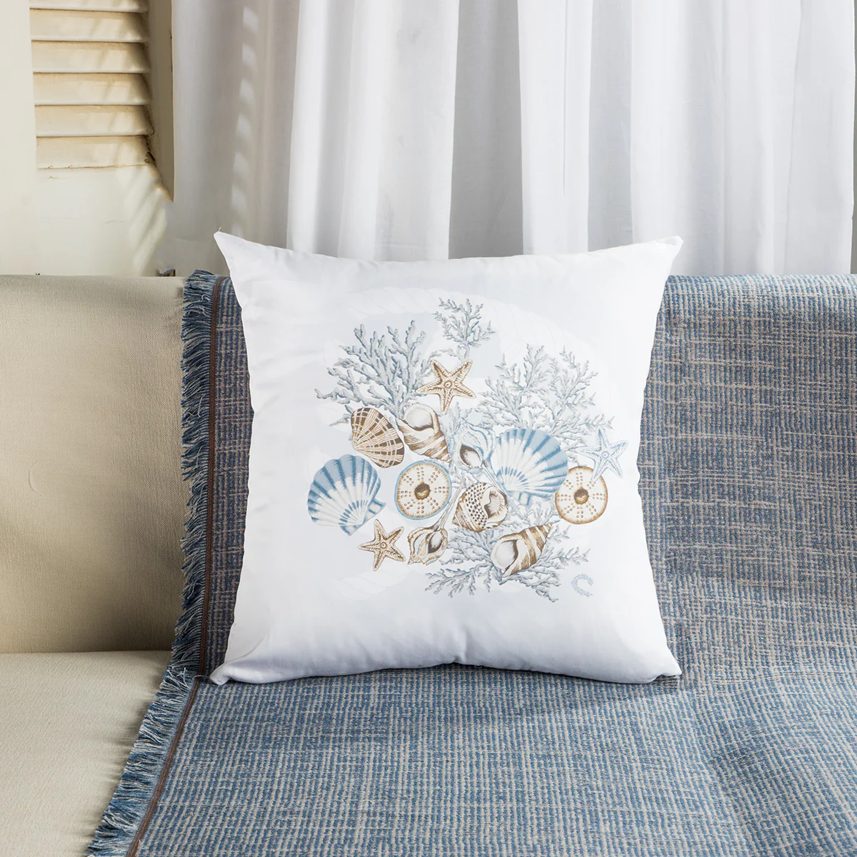 Μαξιλάρι Με Τύπωμα  Coral Sea Satin 45x45 εκ.