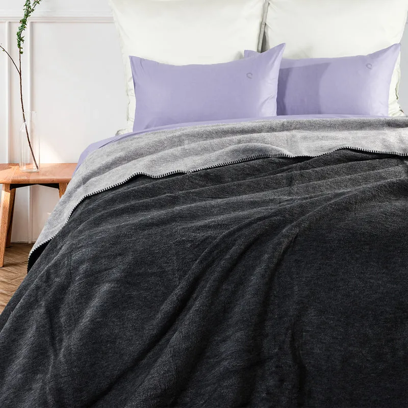 Blanket Super Double Cotton Rich Dark Gray 220x240cm.