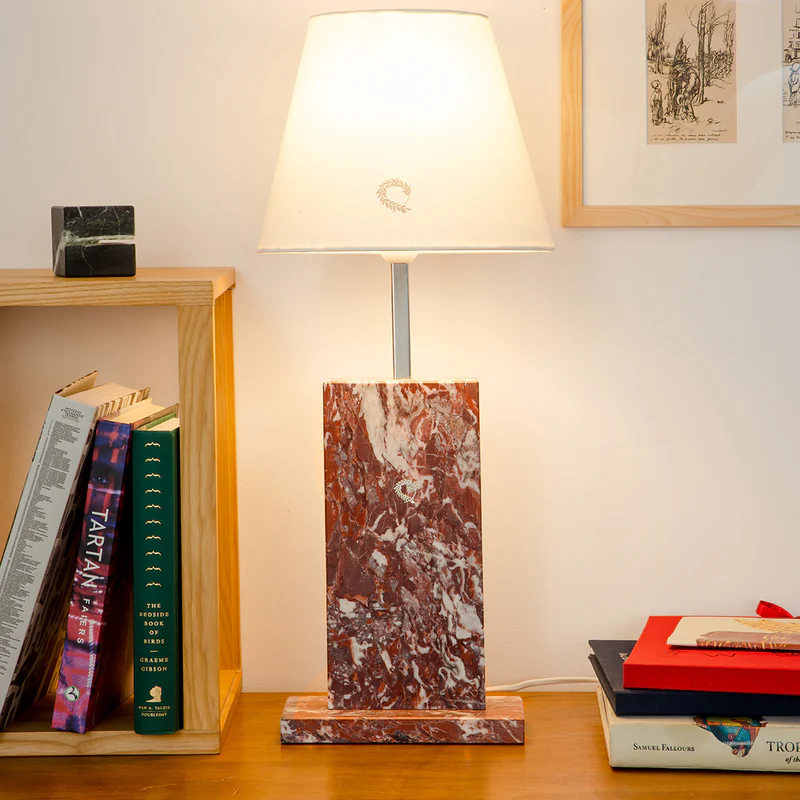 LAMP DELPHI RED 58CM.