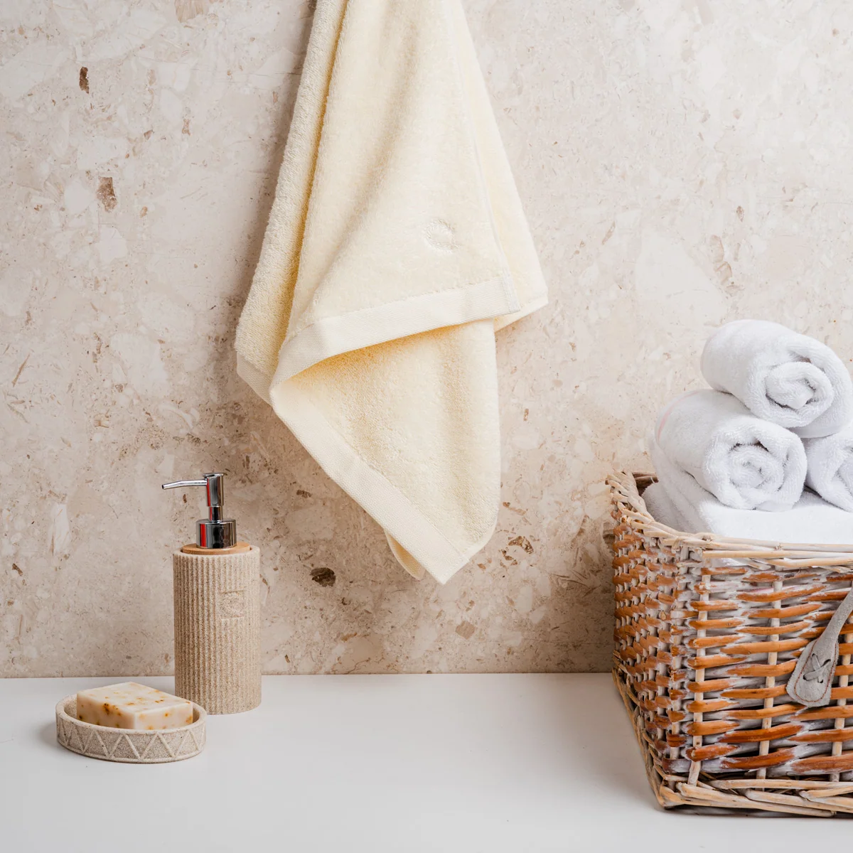 Πετσέτα Προσώπου Dobby Winter White 50x95cm