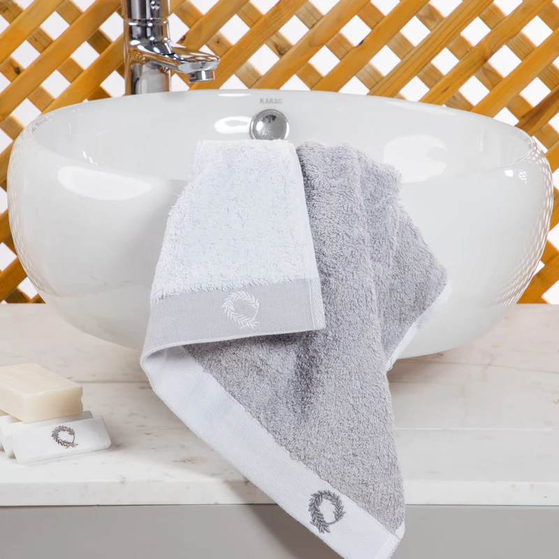 Hand Towel Double Face White-Silver 40x60cm.