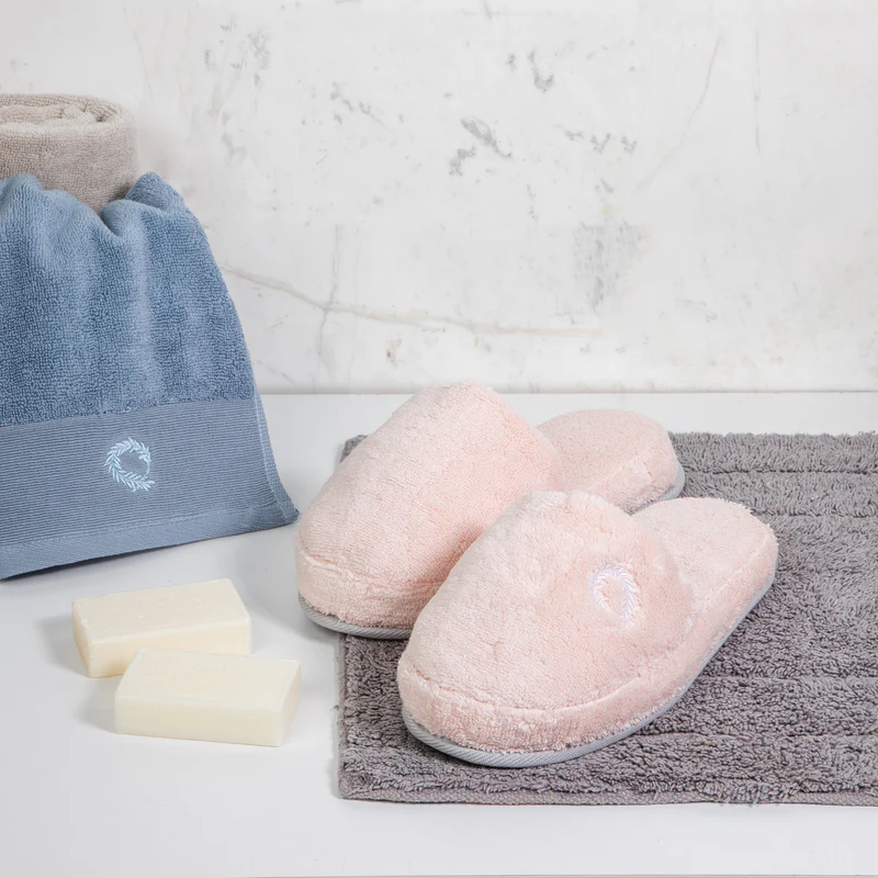 Pair of Garland Rose Smoke Bathroom Slippers