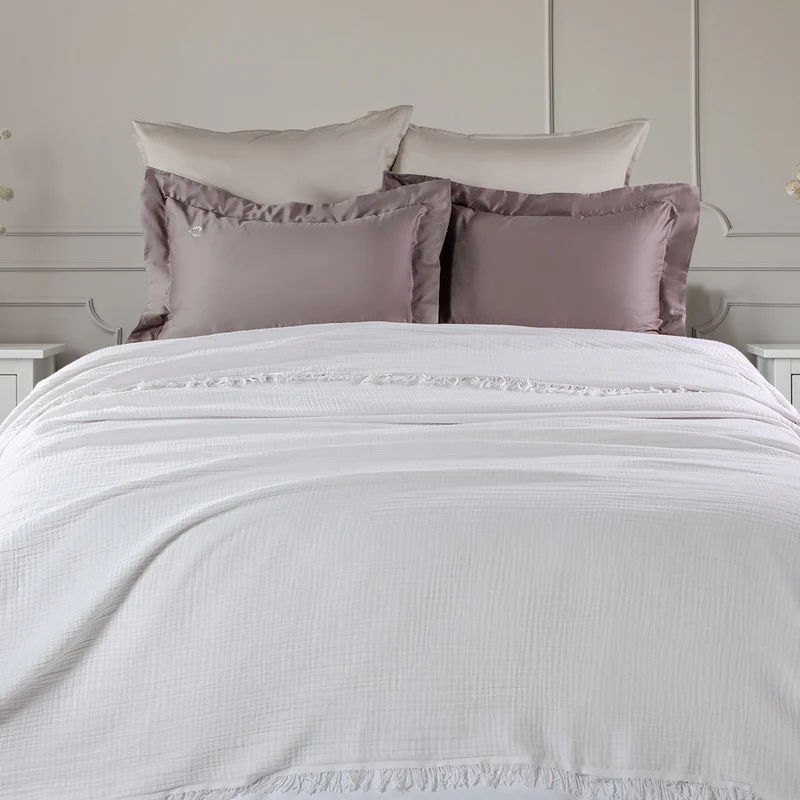 Muslin Blanket Extra Double Gray 100% Cotton 240x220cm.
