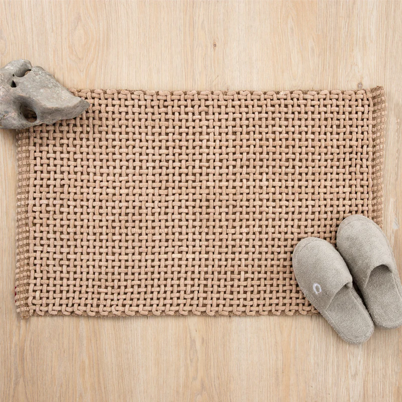 Handloom Beige Bath Mat 50x80cm.