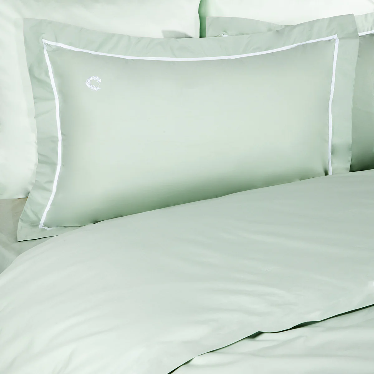 Σετ Παπλωματοθήκη Μονή Hotel Line 160x270 Mint-White