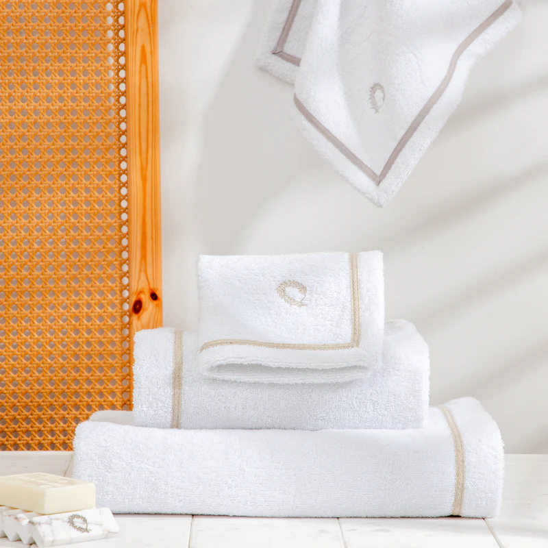 CAROUSEL TOWEL SET WHITE-PINK 3 PCS