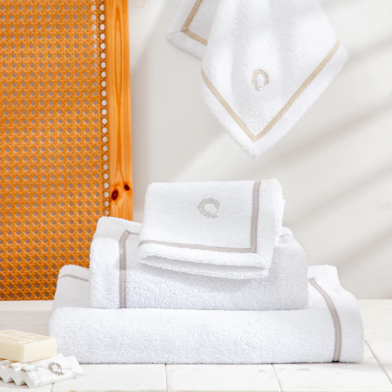 CAROUSEL TOWEL SET WHITE-PINK 3 PCS