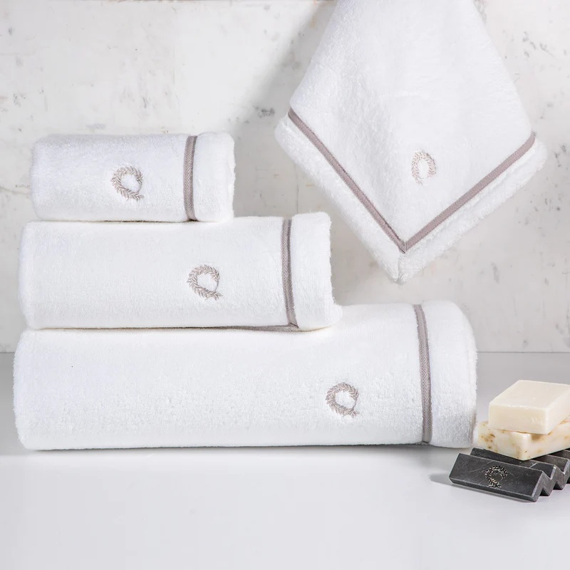 Carousel Towel Set White-Pink 3 pcs
