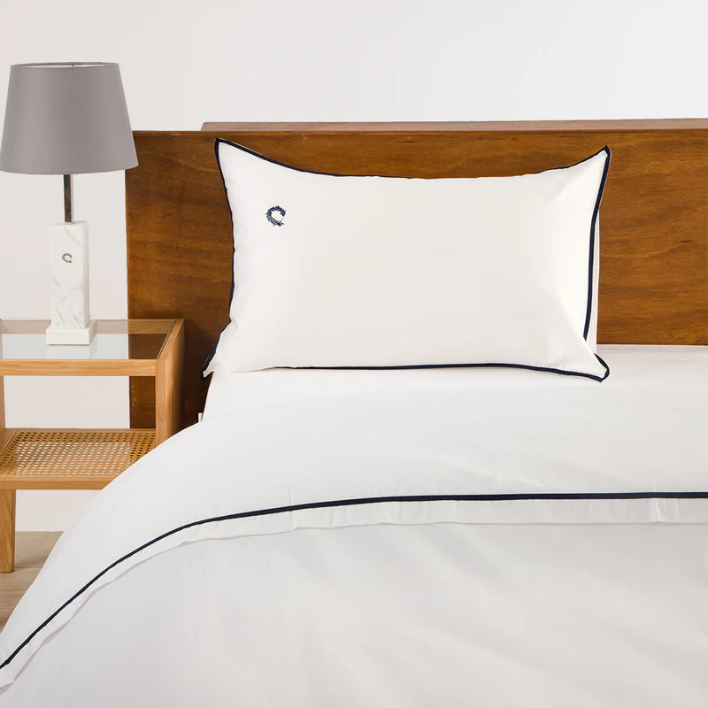 Sheet Set Single Hotel Line Folding White-Navy 3pcs. 170x270cm.