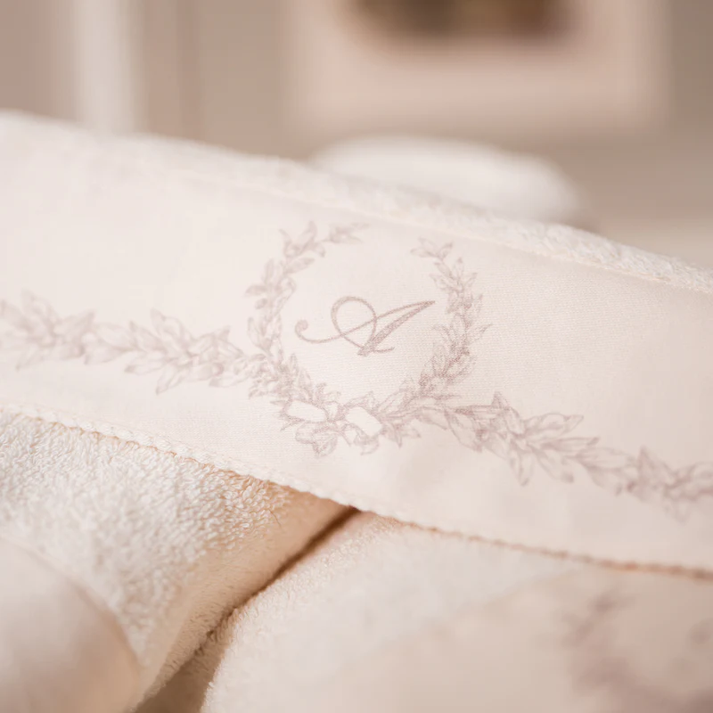 SET OF TOWELS INITIAL WITH MONOGRAM ECRU 3PCS