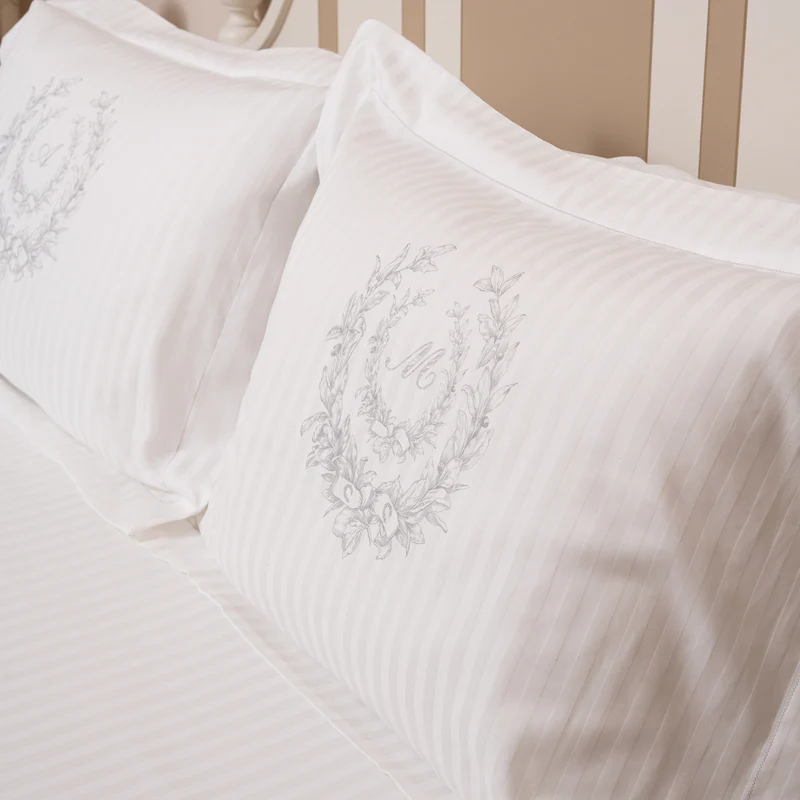 PAIR OF PILLOWCASES INITIAL WITH MONOGRAM WHITE 50X75CM.
