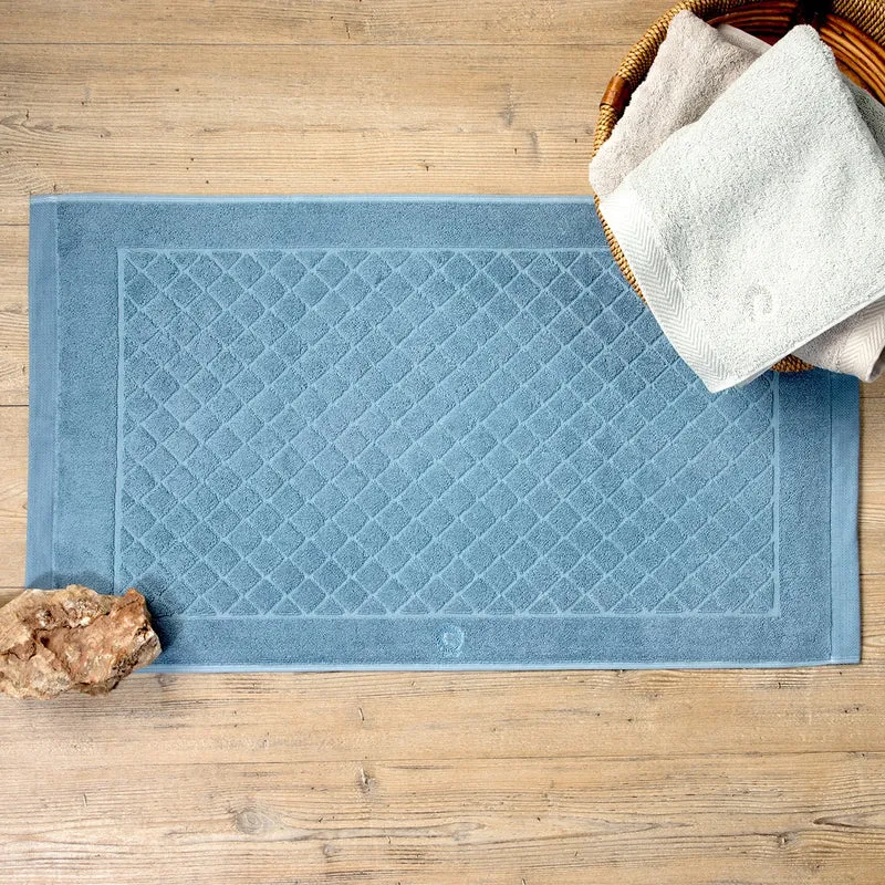 Jacquard Diamond Denim Bath Mat 48x83cm.