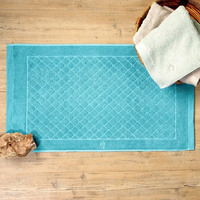 Bath Mat Jacquard Diamond Mint 48x83cm.