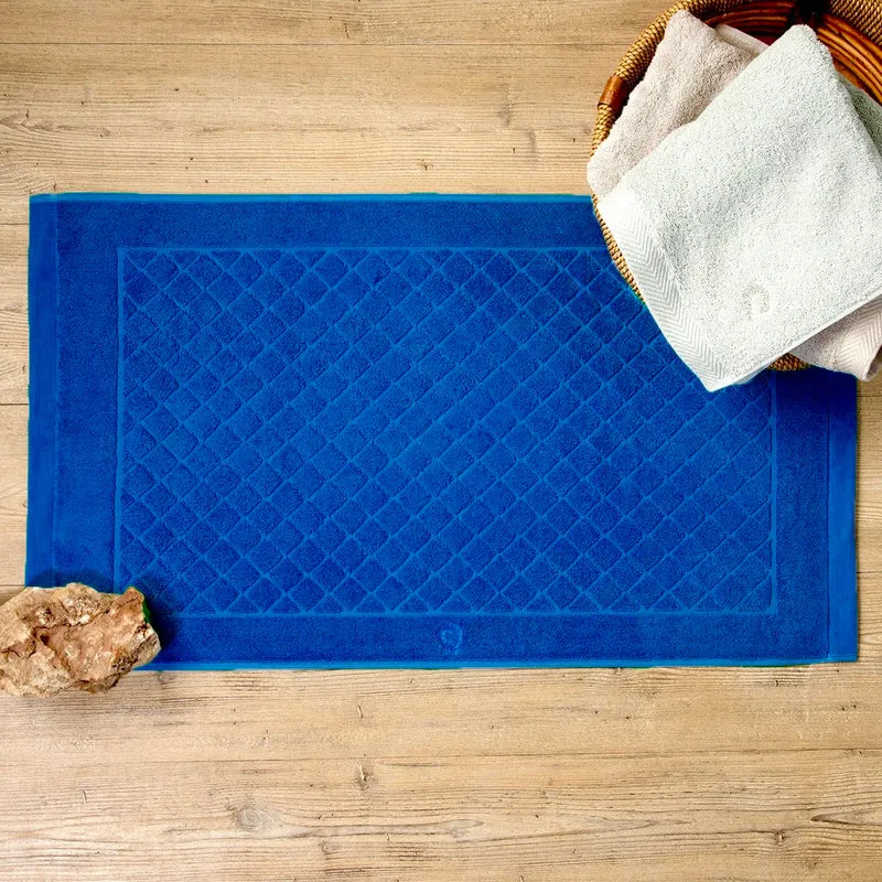 Bath Mat Jacquard Diamond Navy 48x83cm.