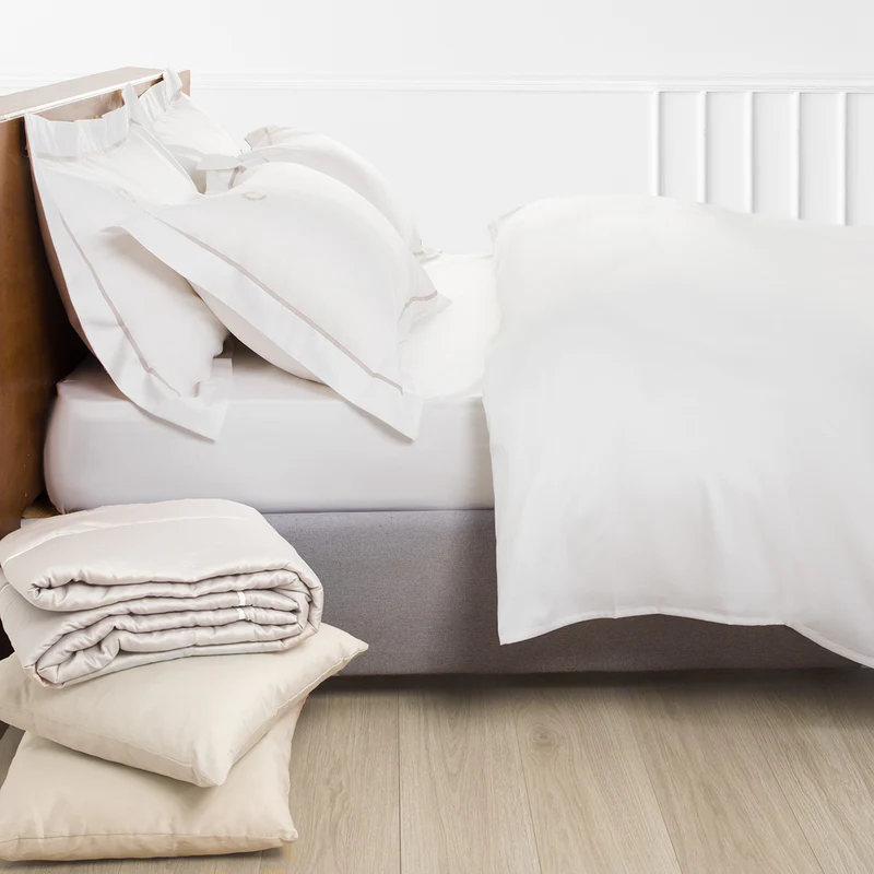 Duvet cover set King Size Hotel Line Oxford White-Grey 3 pcs. 260x240cm.