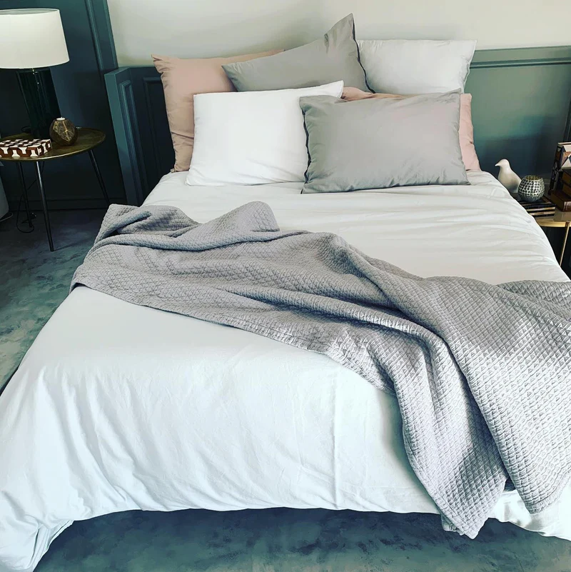 King Size Sheet Monochrome Soho Sateen Mist 280x280cm.