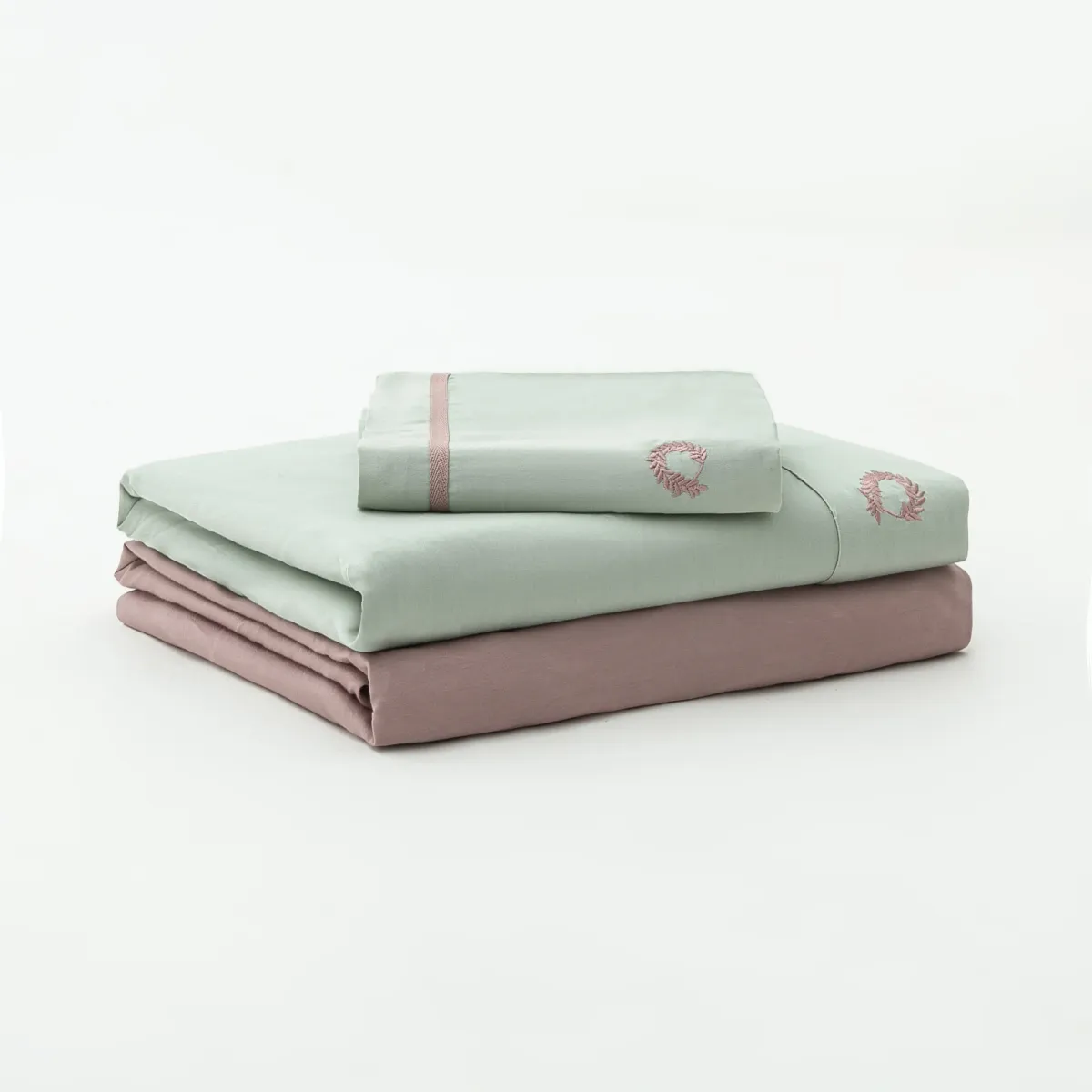 Σετ Σεντόνια Μονά Light Mint/ Grey "Silk finish" 160x270