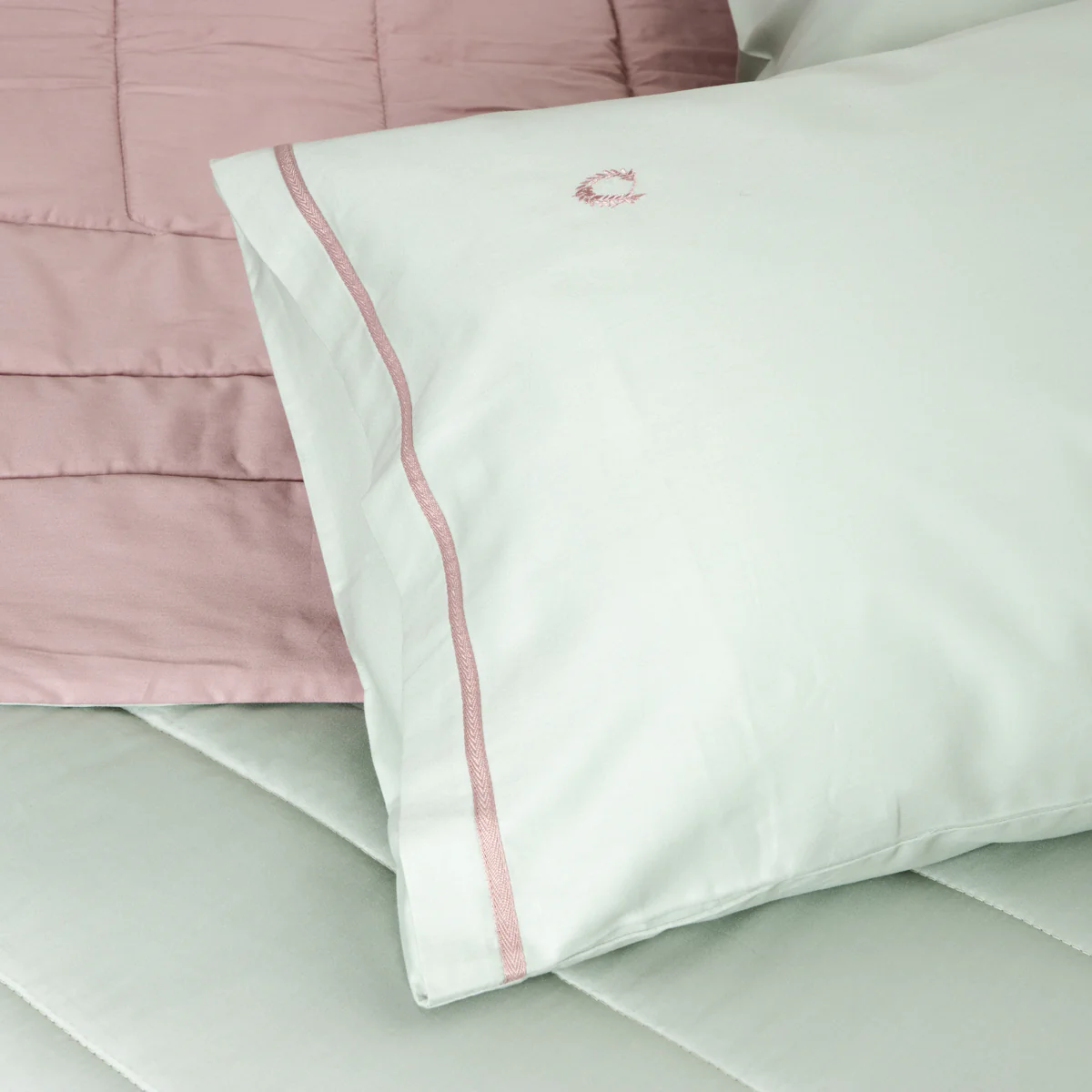 Σετ Κουβερλί Μονό Mint - Beige "Silk Finish" 160x220