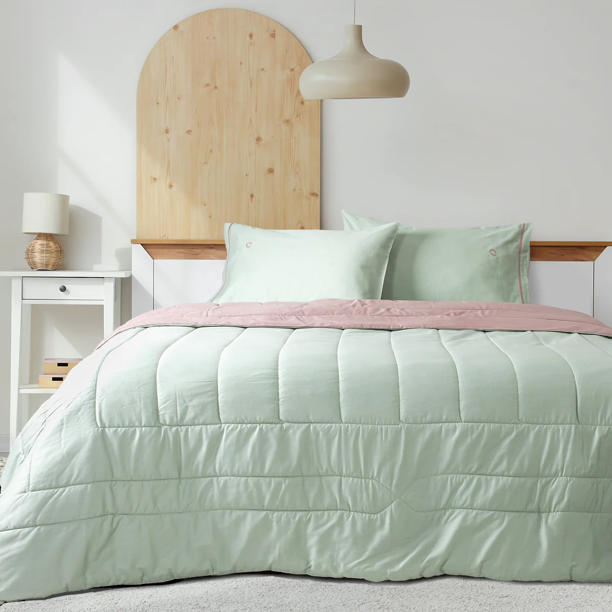 Σετ Κουβερλί Υπέρδιπλο Mint - Beige "Silk Finish" 240x220