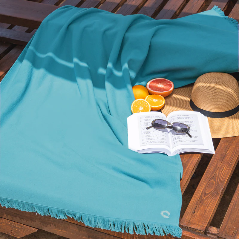 Beach Towel Pestemal Kimolos Turquoise 90x180cm.