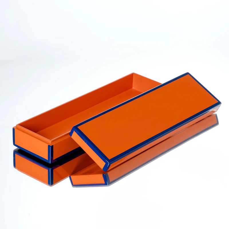 Κουτιά Αποθήκευσης Rectangular Box 2 τμχ Orange-Blue Trim