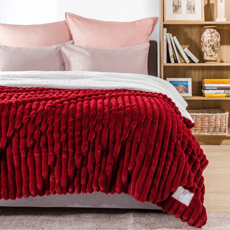 Sofa Blanket Velor Beige 140x180cm.