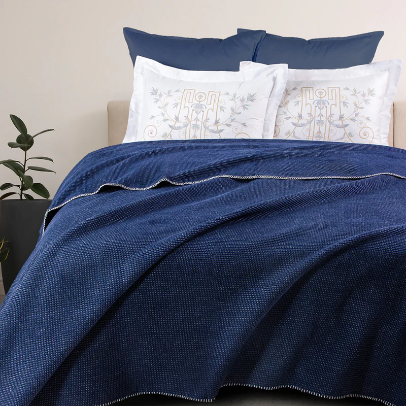 ΚΟΥΒΕΡΤΑ ΥΠΕΡΔΙΠΛΗ SUMMER 100% COTTON 220X240 BLUE JEAN