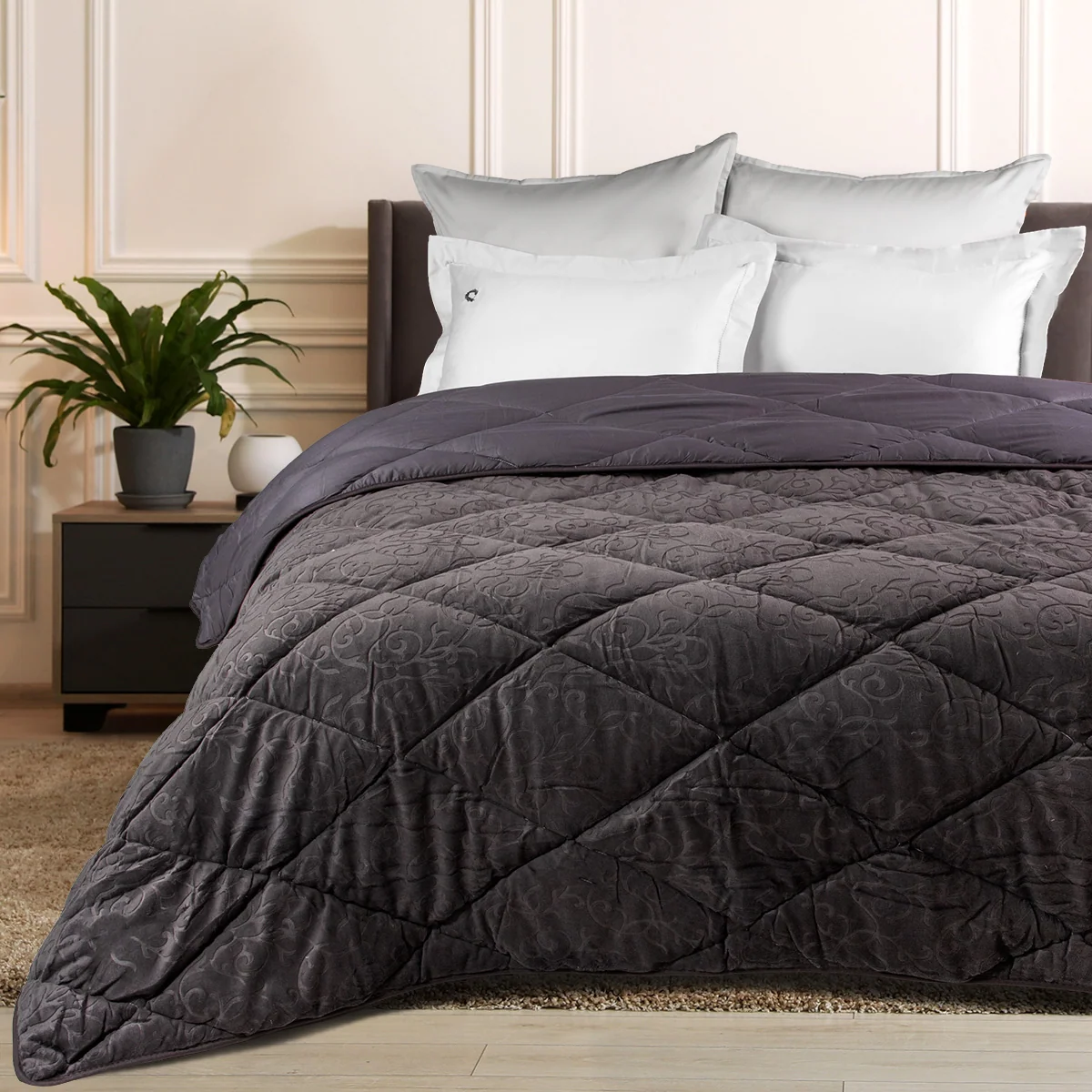 Πάπλωμα Υπέρδιπλο Velvet Iron Works Dark Grey 220x240εκ.
